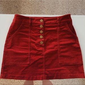 SOLD - Red Suede Skirt